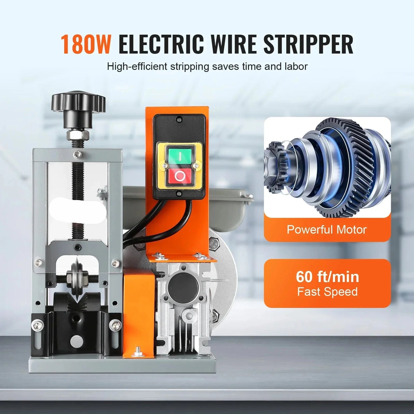 Kabelstripper Machine - Kabelstripmachine - Kabelpeller - Stripping Machine - 180W - 1.5-25mm - Aluminium Behuizing - Automatische/Elektrische Draadstripper Machine - voor Recycling & Werkplaats