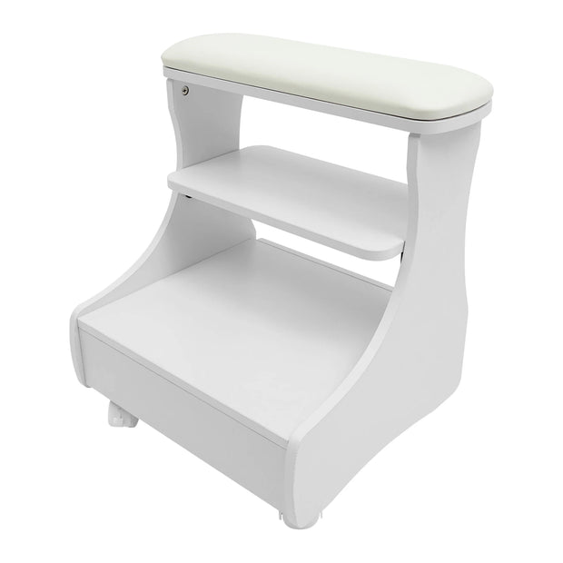 Pedicure Stool -  Nagelbank - Stoel schoonheidssalon - Manicure Chair - Footbath Stool with Wheels - 20kg - Wit