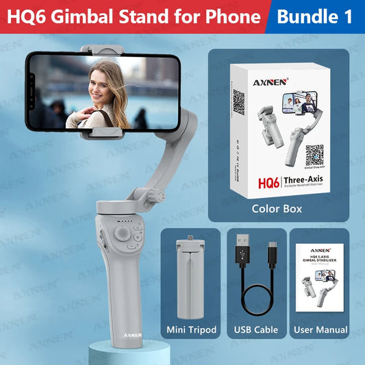 Gimbal Smartphone - Gimbal voor Smartphone & Camera - Handheld spiegelloos - 3-assige - Handheld Gimbal Stabilisator - voor Smartphone - voor iPhone Android - Alleen Gimbal Stabilisator - QUORE