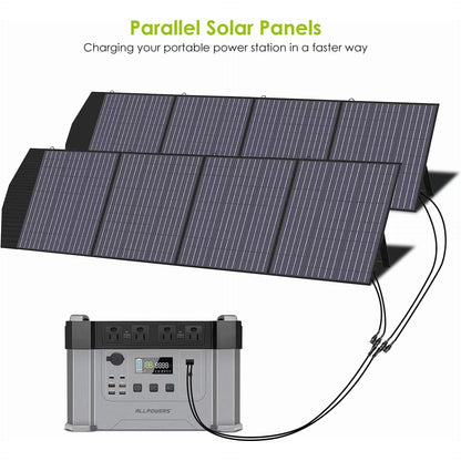 ALLPOWERS Portable Solar Panel 18V Foldable Solar Panel Kit with Solar Output Waterproof IP66 Solar Charger for RV Laptops Camp - QUORE