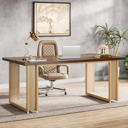 Bureau – Computerbureau – Werktafel – Bureautafel – Kantoormeubilair – Groot werkblad 200x60 cm – 2 Laden Voor Opbergruimte - QUORE