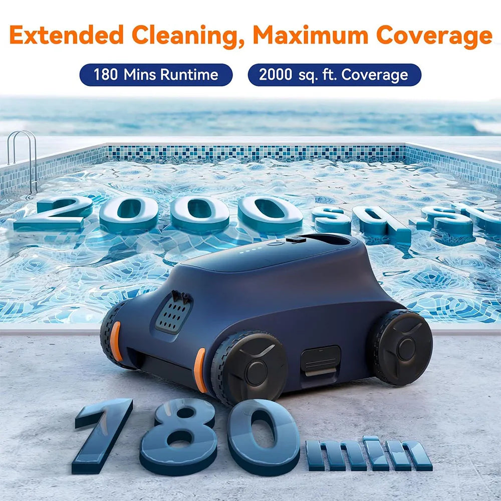 Zwembadrobot – Zwembadreiniger – Automatische Reiniger – Bovengronds Zwembad – 7800 mAh Lithiumbatterij – IP68 Waterdicht