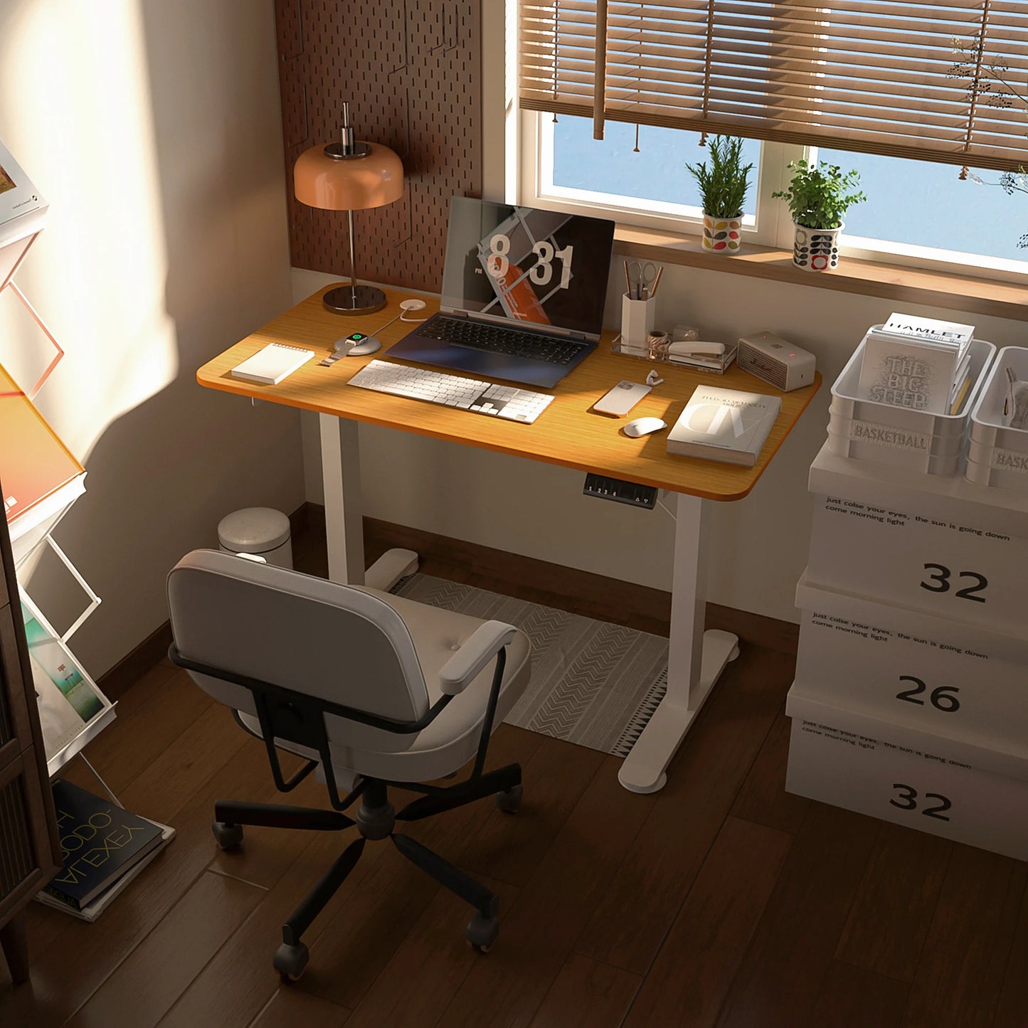 Elektrisch In Hoogte Verstelbaar Bureau – Elektrisch Liftbureau – Zit Sta Bureau – Verstelbaar Bureau – 3 Geheugeninstellingen – Werkblad 120x60 Cm - QUORE