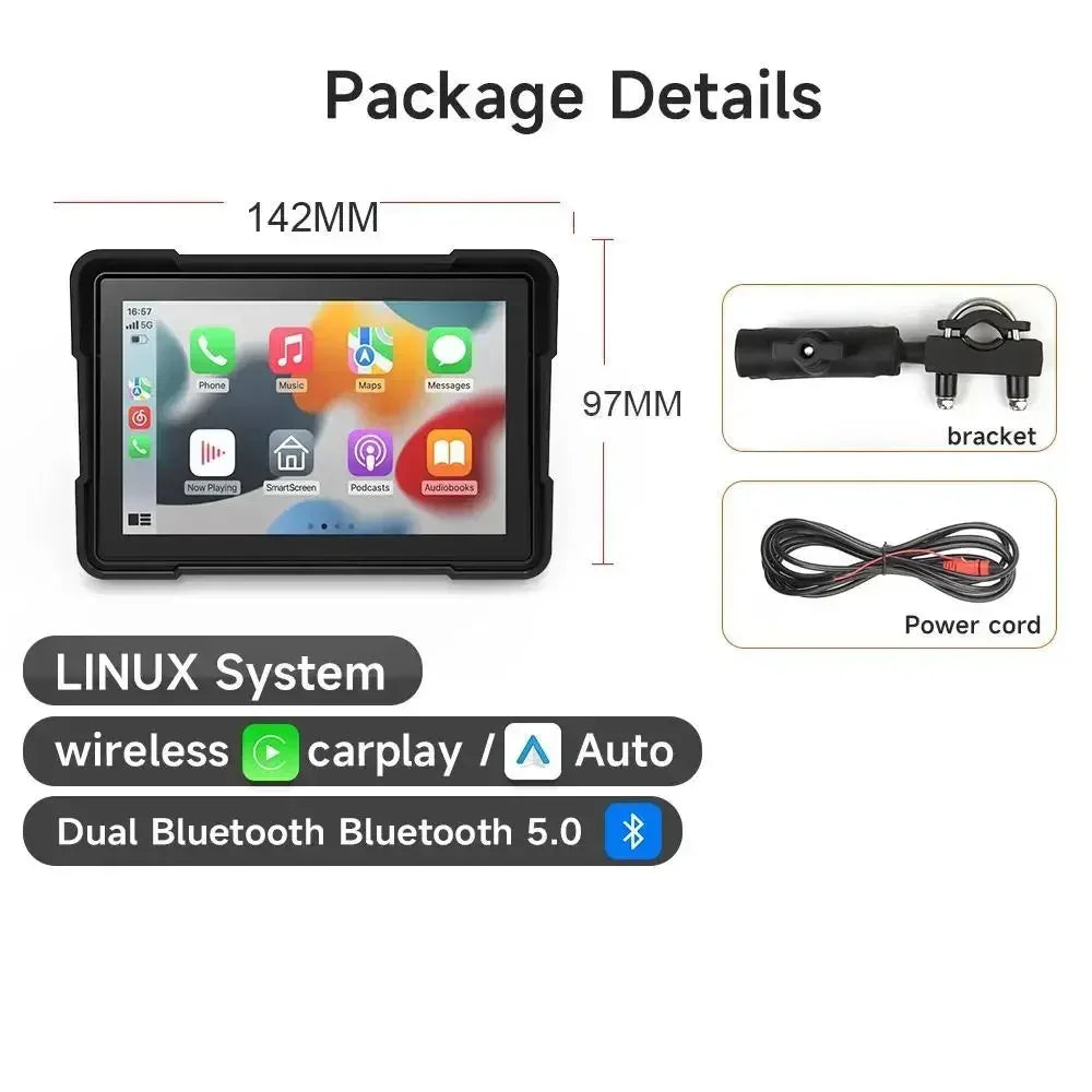 Motor GPS Navigator – Motor Navigatiesysteem – Motor Fiets GPS – Motor GPS Tracker – Motor Camera – 5 Inch Scherm – Dubbele 1080P Camera’s Voor En Achter