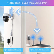 Zosi - 8AP-2893W4-XX - Beveiligingscamerasysteem - 8CH 3MP - PTZ WIFI IP - Bewakingscamera - Beveiligingscamera - Beveiligingscamerasysteem - 4 stuk - Wit