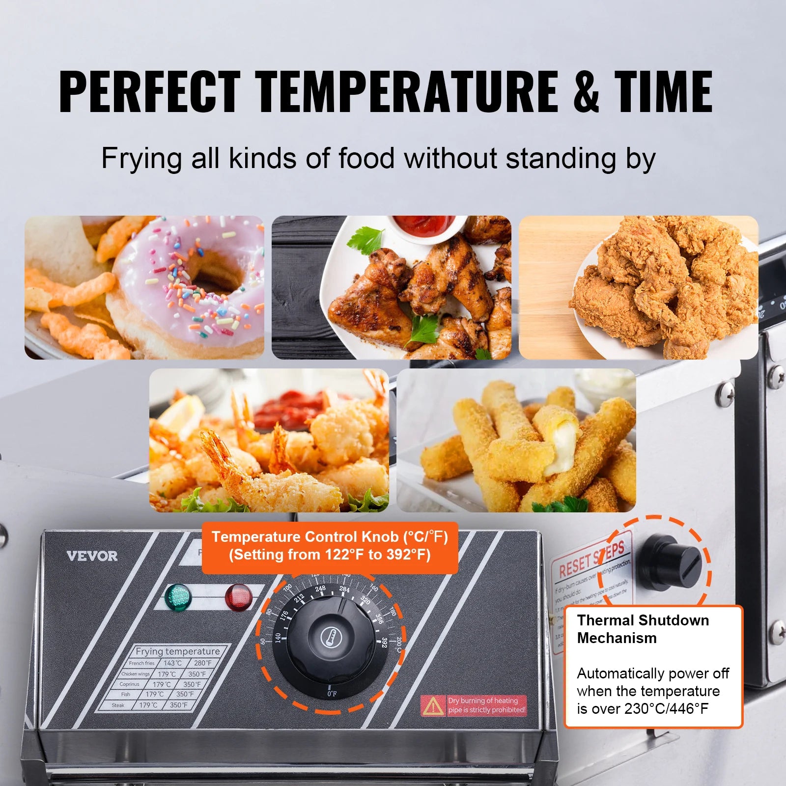 VEVOR 12L 3000W Commercial Electric Deep Fryer w/Dual Tanks  Stainless Steel Countertop Fryer for Fried Chicken French Fries - QUORE