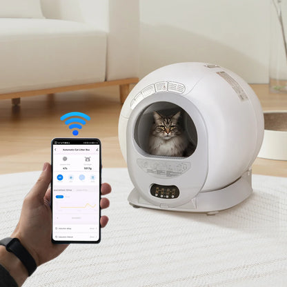 Automatische Kattenbak – Slimme Kattenbak – Zelfreinigende Kattenbak – Automatische Kattenbak Met App – Hygiënische Kattenbak – Compact Ontwerp – Geschikt Voor Diverse Kattenbakvullingen