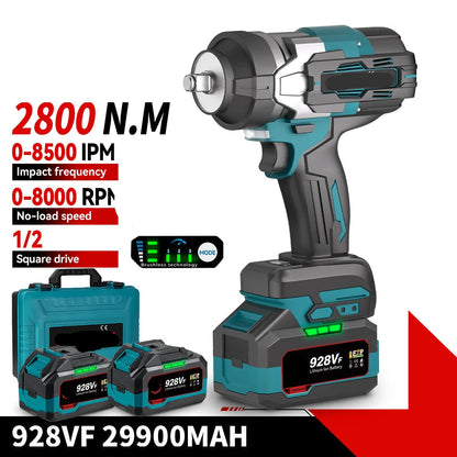 Slagmoersleutel - met Accu - Slagschroevendraaier - Brushless - Elektrische - Torque - 1800Nm - Draadloze - 1/2 Inch - 18V Batterij - Handgereedschap - Zonder Accu