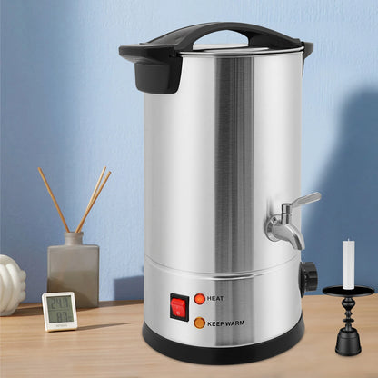 Elektrische Wax Smeltoven - Wassmeltpot - Wax Melter - Kaarsen Smeltpot - 1200W - RVS - Temperatuurregeling - 12L - Zilver