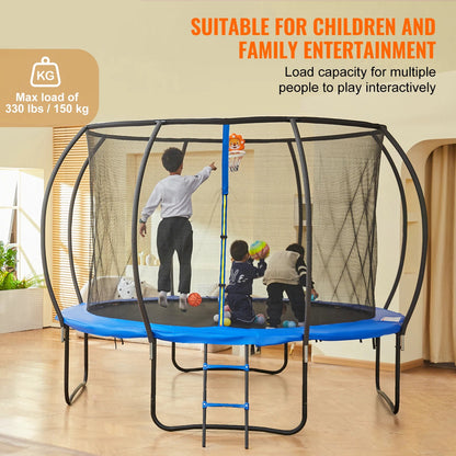 Trampoline - Rebounder - Trampoline met Veiligheidsnet - Tuintrampoline - 12ft - Stevige – Inclusief Springmat en Randbescherming – Geschikt voor Kinderen en Volwassenen – Outdoor Recreatief Gebruik