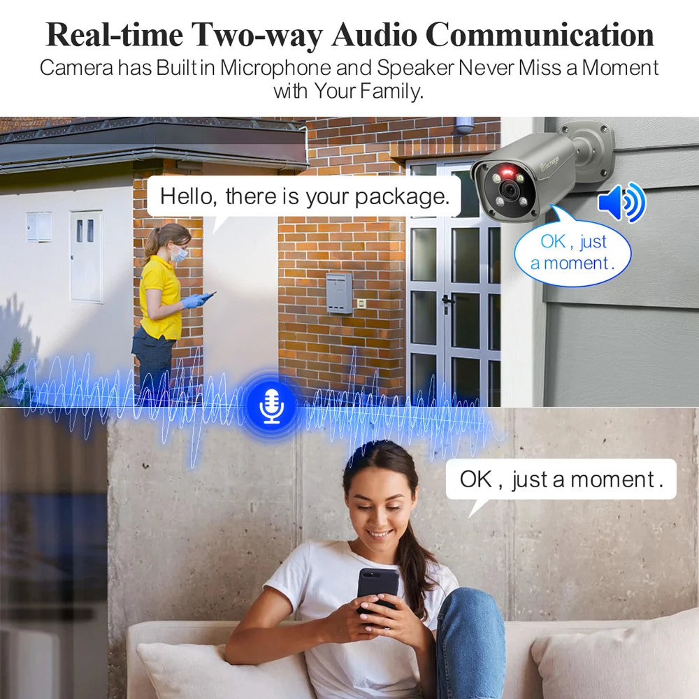 Techage H.265 8CH 5MP 8MP 4K POE Camera System AI Full Color Night VIsion Face Detection CCTV Video Security Surveillance Kits - QUORE