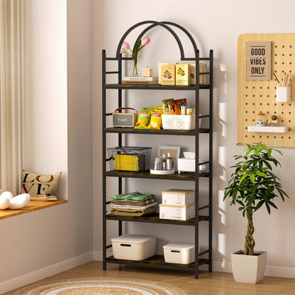Boekenrek - Boekenkast - Kast - 5-Tier Boekenkasten - Kasten Woonkamer - Metaal Plantenstandaard - Ladder Boekenkast Keuken Opbergplank - Bloempot Display Rek -  voor Tuin, Balkon