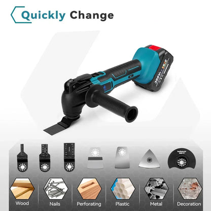 Oscillerend Multitool - Electrische Zaag - Multitool Gereedschap - Snelwisselsysteem, Variabele Snelheid - 200W - voor Houtbewerking – Zonder Accu