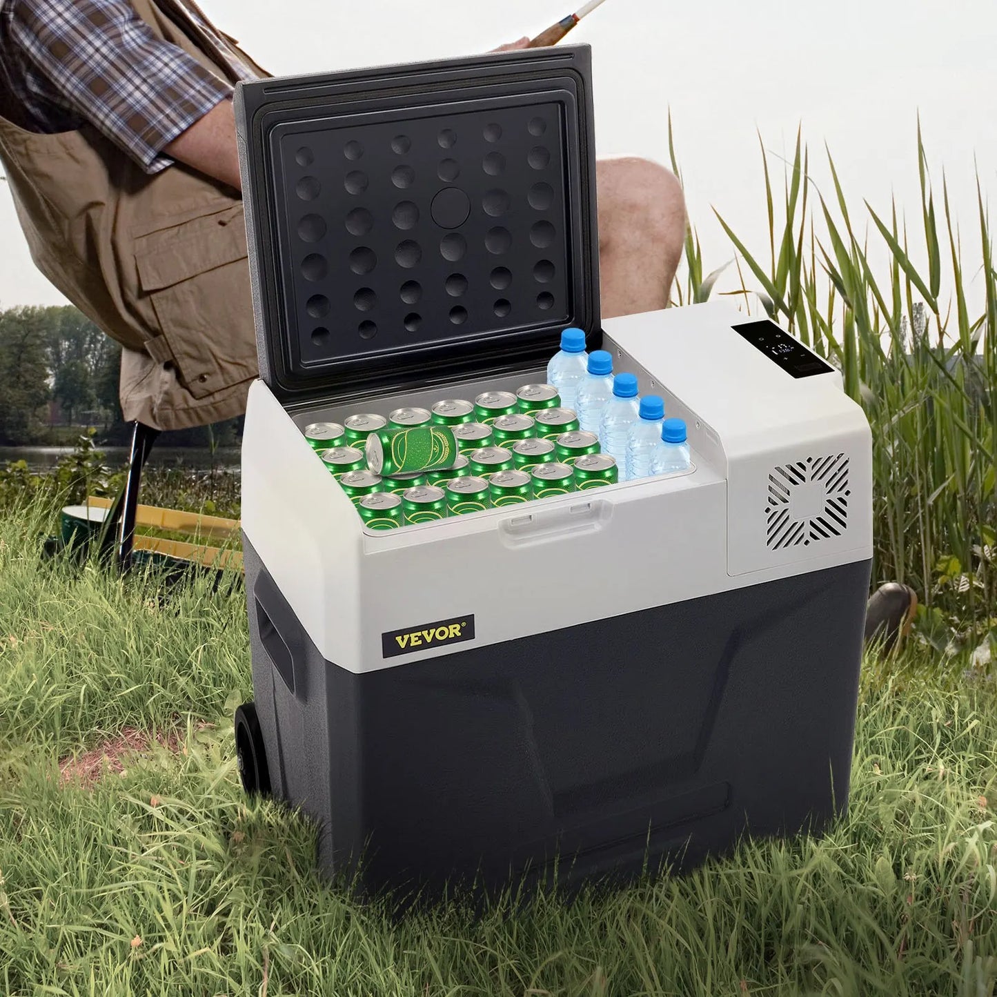 12V Auto Koelkast – Mobiele Koelbox – Elektrische Koelbox – Camping Koelkast – 50 Liter – Snelle Koeling – App Bedienbaar - QUORE