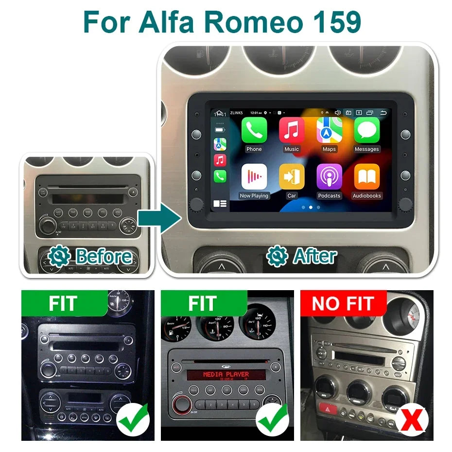 Autosterio – Autoradio – Multimedia Speler – Car Stereo – 2 Din Android 14 – Draadloze CarPlay – GPS Navigatie