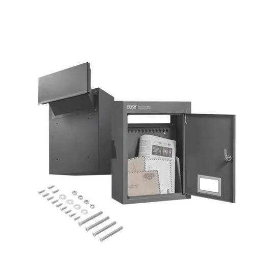 Brievenbus - Pakketbrievenbus - Wandbrievenbus - Pakketdoos - Dropbox voor postpakketten - Post Drop Box - Hangende Pakketdoos - Pakketkluis - met 2,8-7,9“ 13” Combinatieslot - Zwart - QUORE
