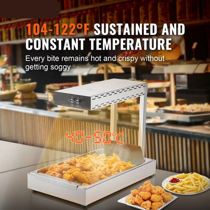Warmhoudbak - Buffetwarmer - Voedselwarmer - 20L - 750W - Frietwarmhoudbak – Commerciële Voedsellamp voor Horeca & Buffet