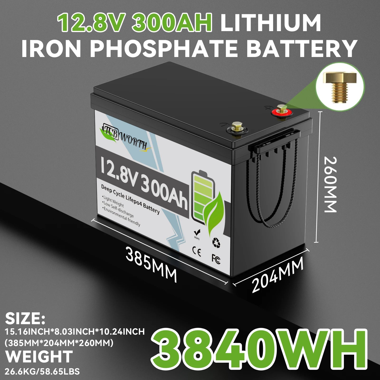 12V 300Ah LiFePO4 Accu – Lithium Batterij – Zonne-energie Accu – Camper Accu – Noodstroom Accu – 2Pack Variant – Geïntegreerd 200A BMS – IP65 Waterstofbestendig - QUORE