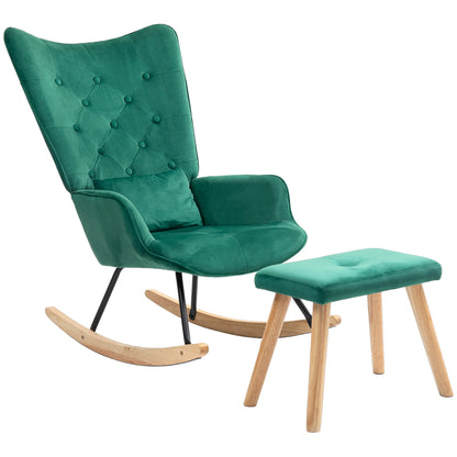 Relaxstoel – Fauteuil – Lounge Stoel – Zitstoel – Voetenbank – Verstelbare Relaxbeweging – Velvet Bekleding - QUORE