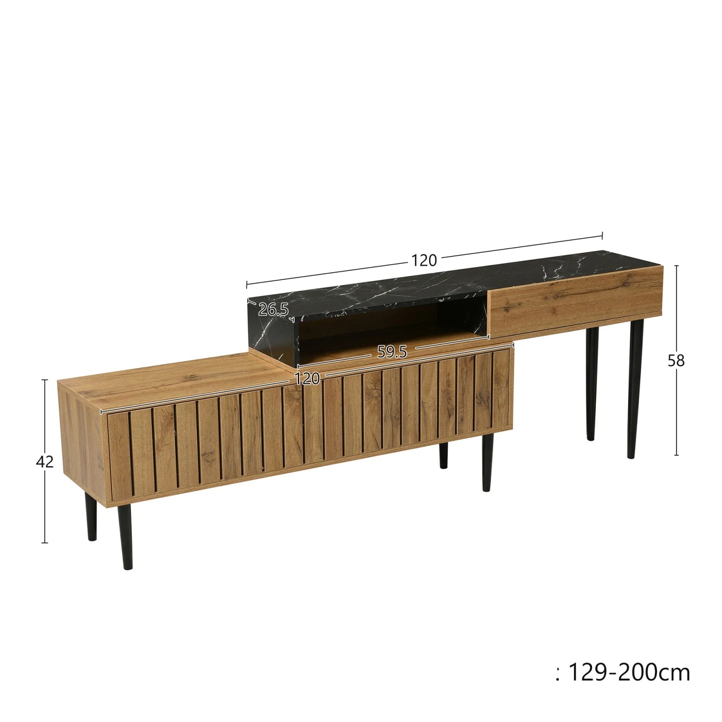 Tv-Meubel – Tv-Kast – Entertainmentmeubel – Mediameubel – 120 Cm Breed – Houten Afwerking