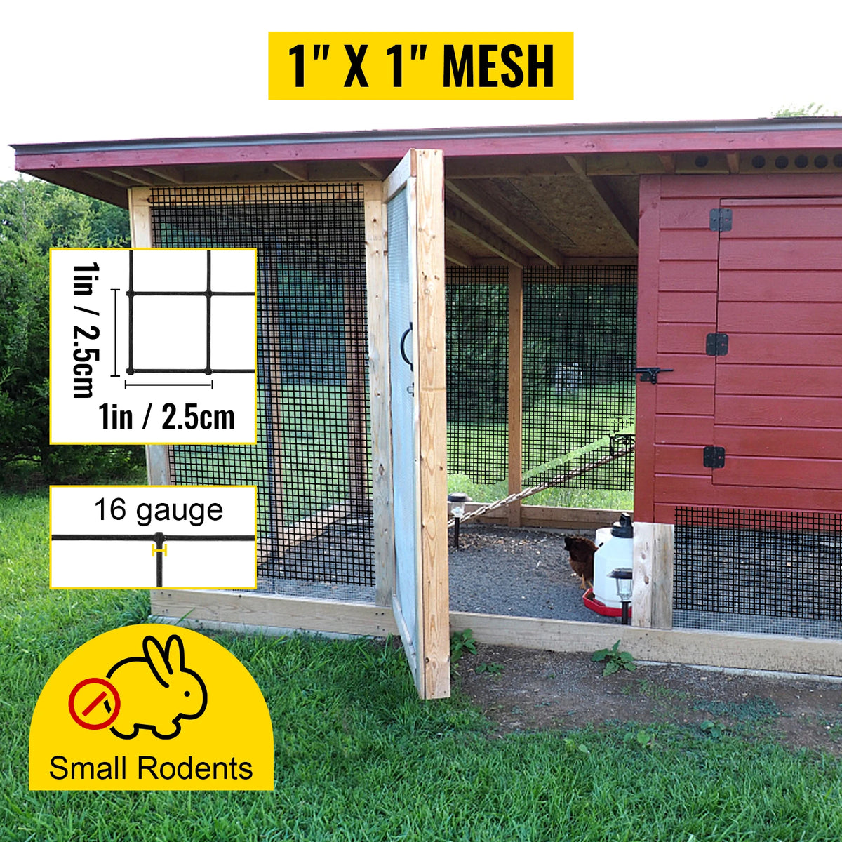 Kippengaas - Tuinafrastering - Tuinafrastering - Gelast - Vinyl Gecoat - 24in x 50ft - Zwart Hardwaredoek & Gaas