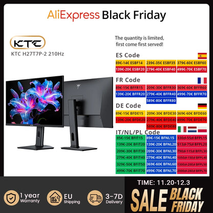 Gaming Monitor – Gamingscherm – Gaming Display – Game Monitor – 27 inch QHD – 210Hz Verversingssnelheid – Fast IPS Paneel - QUORE
