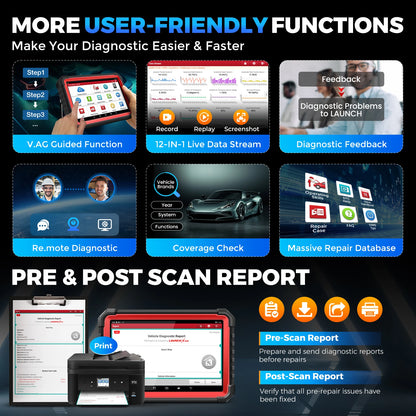 Autodiagnoseapparaat – Diagnose Tool – Auto Scanner – Foutcode Lezer – Reparatie Scanner – 10,1 Inch IPS Touchscreen – Bi-directionele Controle