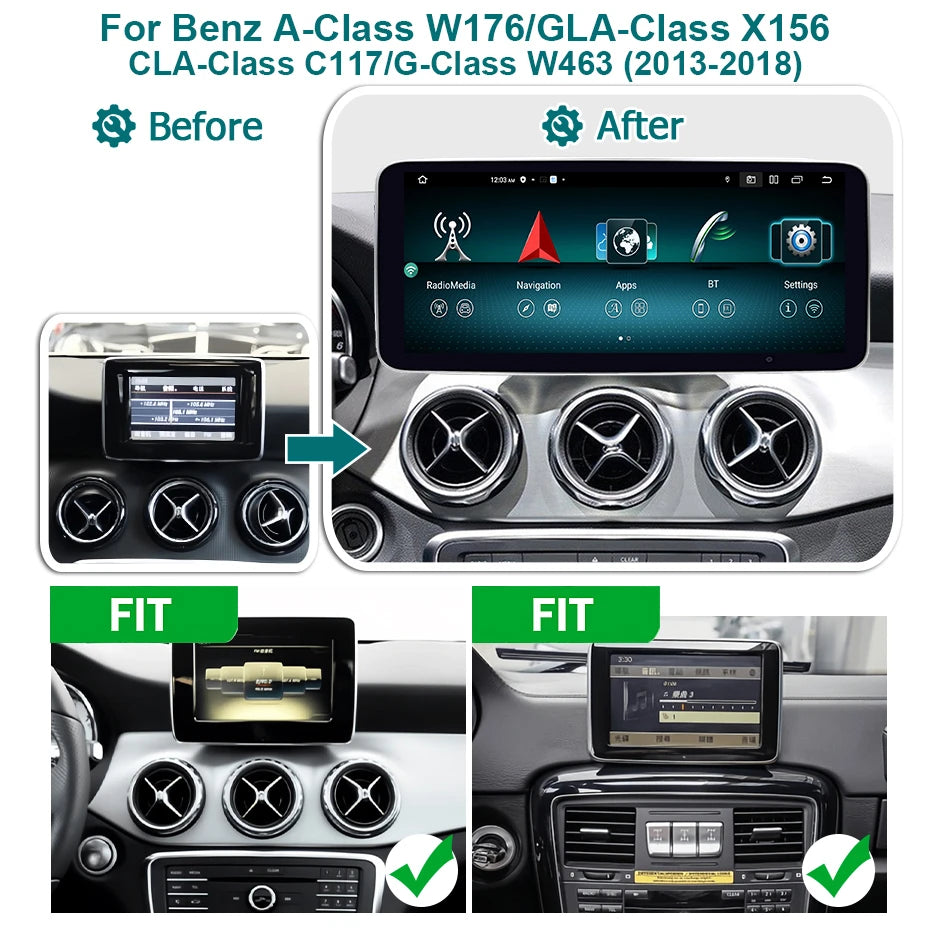 Carradio – Autoradio – Multimediasysteem – Navigatiesysteem – Carplay Radio – Draadloos CarPlay & Android 14 – 10,25/12,3 Inch Touchscreen