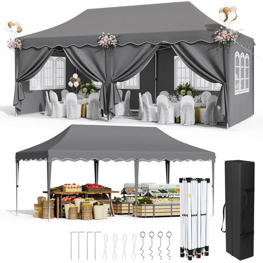 Tuinpaviljoen – Vouwwagen – Overkapping – Partytent – Marktstand – 3x6 Meter – UV-Bestendig