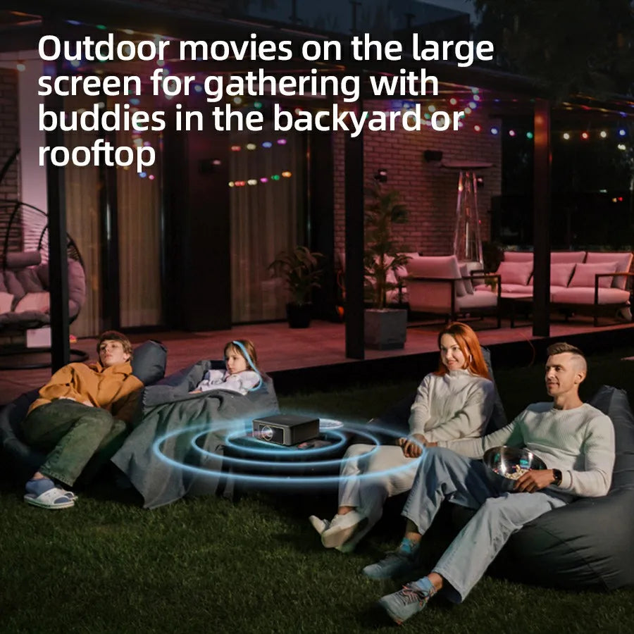 Projector – Beamer – Mini Beamer – Video Projector – Home Cinema – Android LED – Full HD 1080P & 4K Ondersteuning – Wifi & Autofocus - QUORE