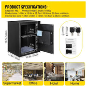 Kluis - Kluizen - Geldkluis - Veiligheidskluis - Vingerafdruksloten - Deposit Box - 1,7 Cubic Feet - Digitaal Elektronisch Geheim Verborgen Spaarvarken - Opslag Geld Guns