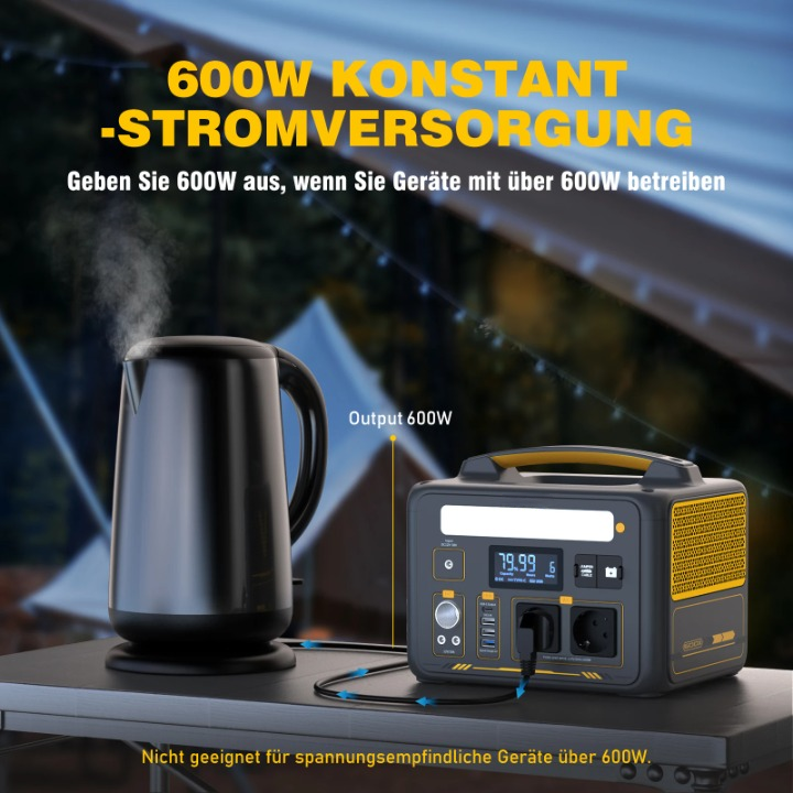 Powerstation - Stroomgenerator - Mini-Generator - Draagbare - 299Wh - LiFePO4 - 1200W - 3500 mAh - 26 x 22 x 21.5 cm - Zwart/Geel