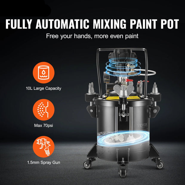 Verftank - Druktank - Verftank Spuitverf Drukpot - 10L Automatic - Spuitverf - Drukspuit - Verfspuiten - Verf - Verfspuiten Electrisch