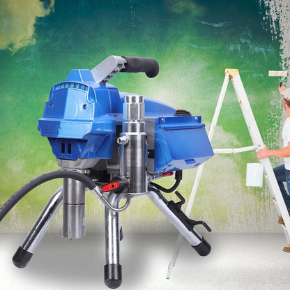 Airless Verfpistool – Spuitpistool – Verfspuit – Elektrisch Verfpistool – Airless Spray Gun – 3000W Vermogen – 3000 PSI Druk – Blauw - QUORE
