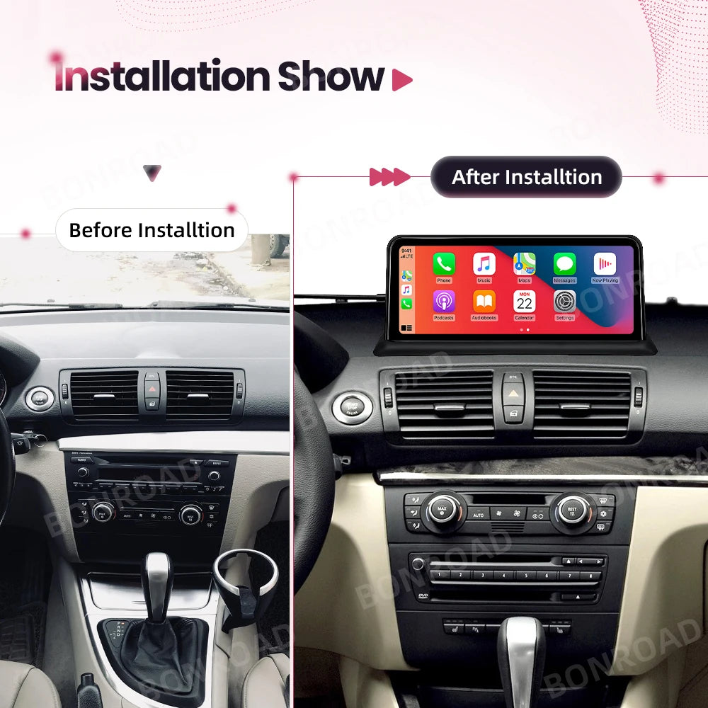 Multimedia Speler BMW 1 Serie – Auto Radio – Navigatiesysteem – Touchscreen Unit – Inbouw Scherm – Draadloos CarPlay & Android Auto – 10,25 Inch HD Display – 4x45W Versterker - QUORE