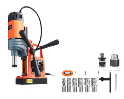 Magneetboormachine - Elektrische Boorpers - Magnetische Boormachine - Boormachine - Industriële Kernboormachine - 50mm Boordiepte - 50mm Boordiameter - 1400W - 810RPM - Voor Staal en IJzer - 6 Boortjes