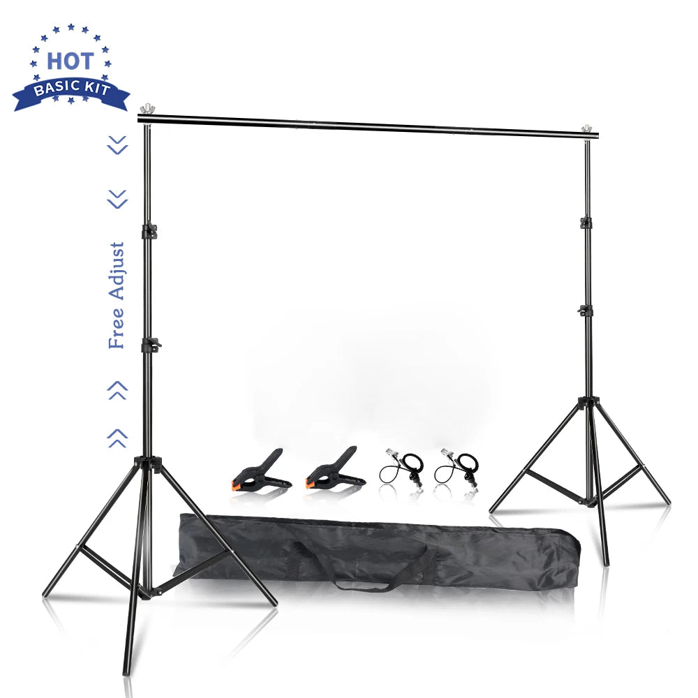 SH Background Stand Support System Photography Studio Backdrop Kit Holder with Carry Bag for Muslins Backdrops,Paper and Canvas - QUORE