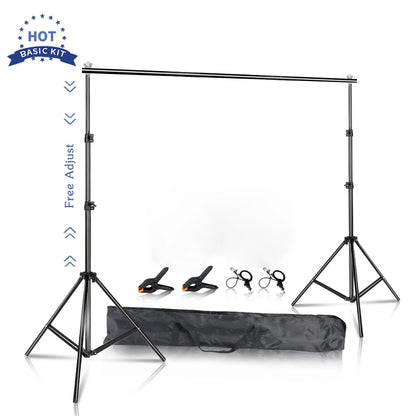 SH Background Stand Support System Photography Studio Backdrop Kit Holder with Carry Bag for Muslins Backdrops,Paper and Canvas - QUORE