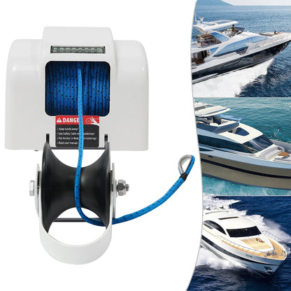 Elektrische Bootankerlier - Lier - Ankerschroef - Boot Anker - 12V - Draadloze Afstandsbediening – Maritiem Zoutwater Windlass Kit – Geschikt voor Ankers tot 45lb – Wit