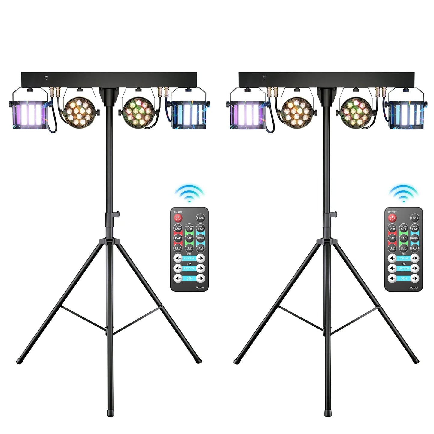 LED Par Lights – Stageverlichting – DJ Verlichting – Party Licht – RGBW LED Set – 2 Stuks EU Stekker – 60W Vermogen – DMX512 Besturing