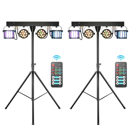 LED Par Lights – Stageverlichting – DJ Verlichting – Party Licht – RGBW LED Set – 2 Stuks EU Stekker – 60W Vermogen – DMX512 Besturing