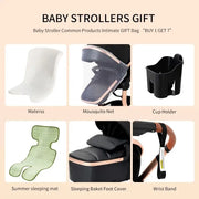 Baby Wandelwagen - Buggy - Inklapbare Buggy - Opvouwbare Buggy - Inklapbare Buggy NewBorn - 3 in 1 -BabyWalker- Lichtgewicht - voor Newborn - Khaki