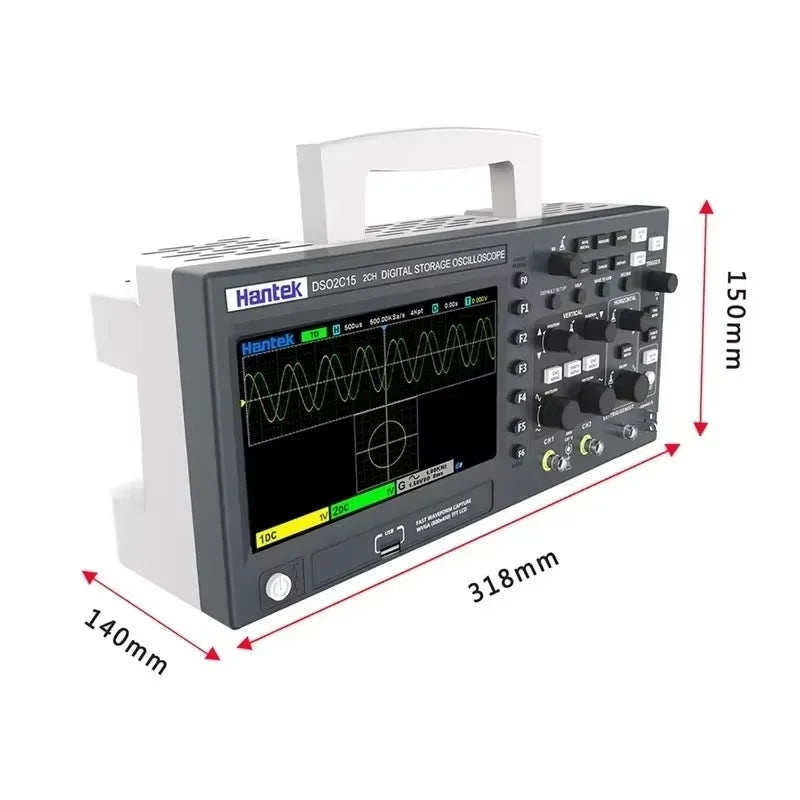 Oscilloscoop – Digitale Oscilloscoop – Multimeter – Meetapparaat – Signaaltester – 2 Kanaals – 150 MHz Bandbreedte – 1 GSa/s Sampling Rate