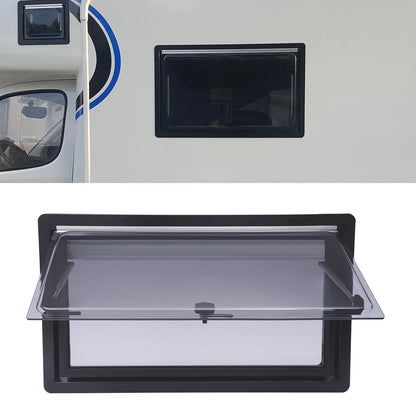 Camper window - Caravan - 900x500mm - Windows Tempered glass - Window opening outwards - For campers and caravans - Ventilation Roof window with blind insect screen - Ventilation Hinged Extendable