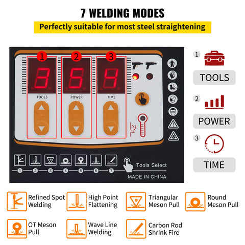 Lassen - Uitdeuken Reparatie - Uitdeuken Verwijder Kit - Stud Welder Uitdeuken Reparatie Kit - 3KW 220V - voor Auto Carrosserie Uitdeuken Reparatie - met Tijdreguleringsfunctie
