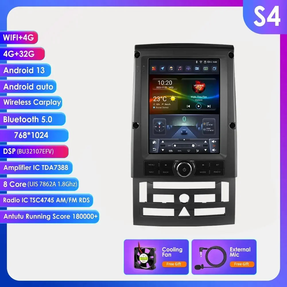9,7-inch Autoradio – Multimedia Systeem – Auto Stereo – Navigatie Systeem – Carplay Android 12 – 4G Verbinding – S4 8-Core 32GB – Touchscreen