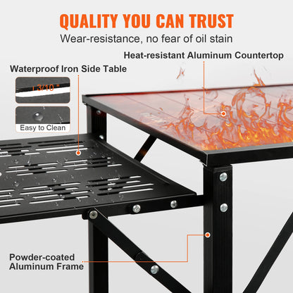Camping Keukentafel - met Wasbak - Campingtafel - Buitenkeuken - Outdoor Kookstation - Vouwbare - Draagbaar - voor Camping - BBQ - Picknick - Strand - 21.4 Lbs