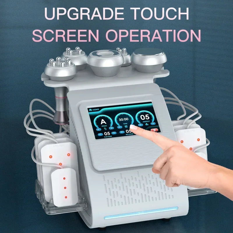 6-In-1 Ultrasonische Vetverbrandingsmachine – Vetreductie Apparaat – Cavitatie Machine – Lasertherapie – Vacuümtherapie – 80 kHz Ultrasoon – 300W Vermogen - QUORE