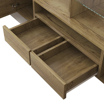 TV-kast – TV-meubel – TV-standaard – Mediameubel – Woonkamermeubel – Hoogglans Wit – LED-verlichting – Veel Opbergruimte – Duurzaam Houten Materiaal - QUORE