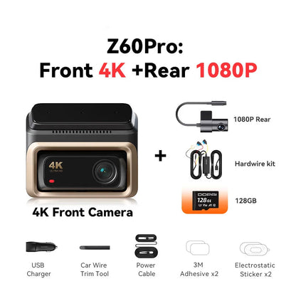 Dashcam – Autocamera – Rijcamera – Vehikel Recorder – Dual Channel Systeem – Haarscherpe 4K UHD Video – Slimme ADAS Veiligheidsalerts